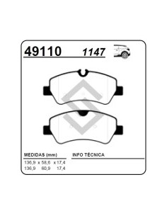 Fd Past. Freno Tras. Transit Connect Vi 2.0/2.2 Tdci 13/...