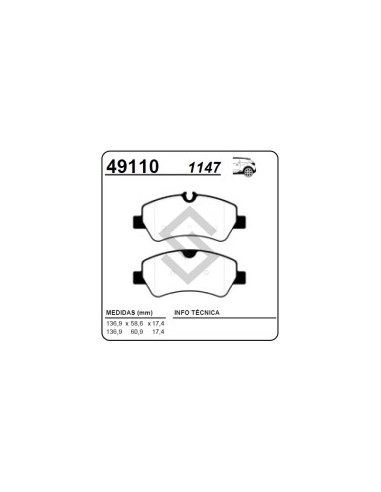 Fd Past. Freno Tras. Transit Connect Vi 2.0/2.2 Tdci 13/...