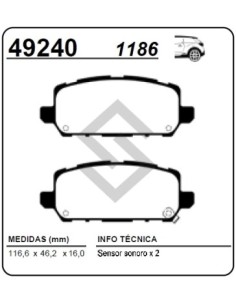 Im Past. Freno Tras. Honda Hr-v 14/... Accord 12/...