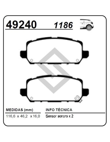 Im Past. Freno Tras. Honda Hr-v 14/... Accord 12/...