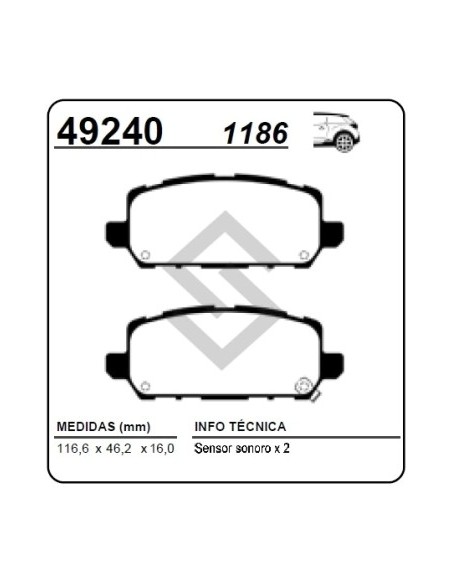 Im Past. Freno Tras. Honda Hr-v 14/... Accord 12/...