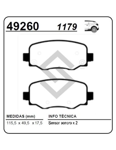 Vr Past. Freno Tras. 500 14/... Compass 17/... Renegade 15/...