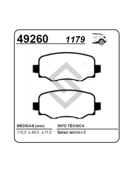 Vr Past. Freno Tras. 500 14/... Compass 17/... Renegade 15/...