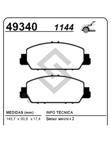Im Past. Freno Del. Honda Hr-v 14/... Accord 2.0 14/...