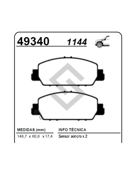 Im Past. Freno Del. Honda Hr-v 14/... Accord 2.0 14/...