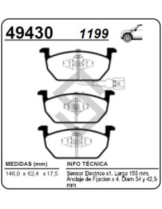 Vw Past. Freno Del. Golf 15/... Polo 17/.... T-cross 18/... Virtus 17/... Nivus 20/.. A1-a3 15/...