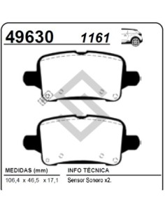 Ch Past.freno Tras. Cruze  1.4 Turbo 17/...