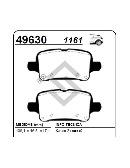 Ch Past.freno Tras. Cruze  1.4 Turbo 17/...