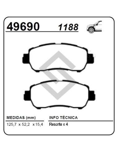 Im Past. Freno Del. Nissan Kicks 17/... Versa 21/...
