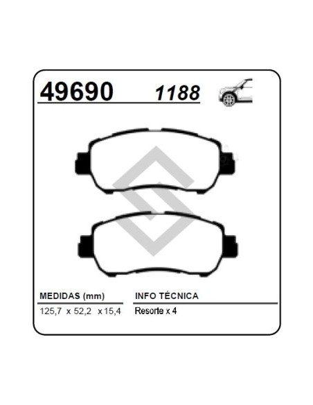 Im Past. Freno Del. Nissan Kicks 17/... Versa 21/...