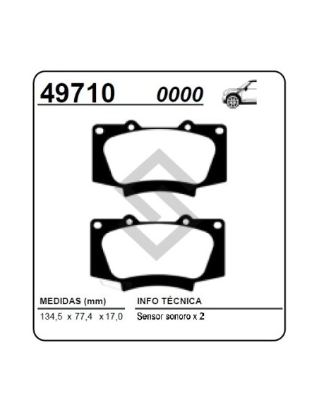 Im Past. Freno Del. Toyota Hilux/sw4  2.8/4.0 16/19
