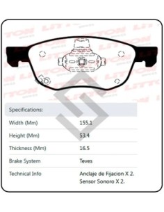 Im Past. Freno Del. Honda Hr-v 19/...