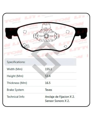 Im Past. Freno Del. Honda Hr-v 19/...